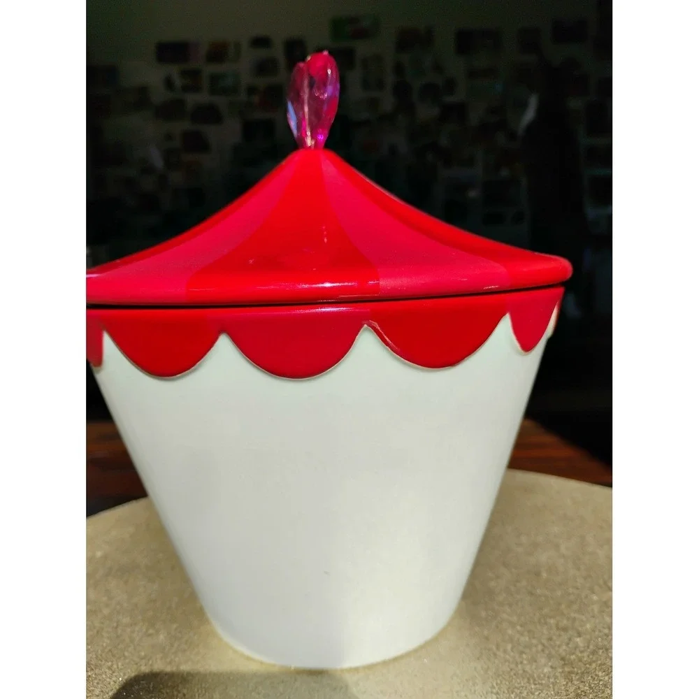 Valentine Day Heart Lid Candy Jar Treat‎ Container Red White